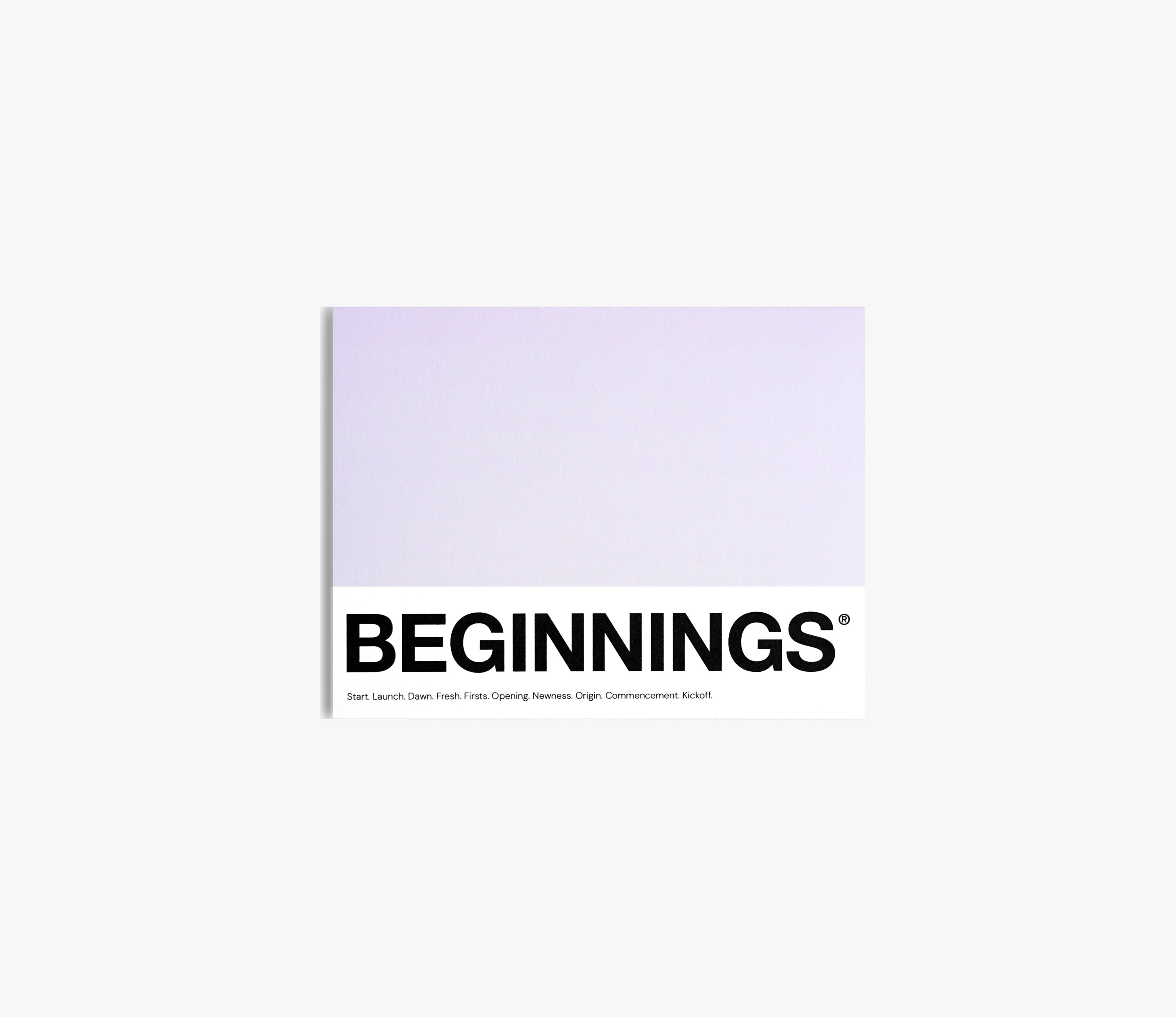 Beginnings -Pantone-inspired greeting card with a purple gradient — great for new starts