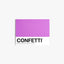 Pantone-inspired fuchsia and white greeting card with bold "CONFETTI" typography and celebratory words, handmade on premium paper with white envelope – perfect for birthdays, promotions, or joyful occasions.