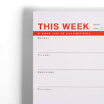 THIS WEEK Notepad - Red (undated) Scribbles & Paper