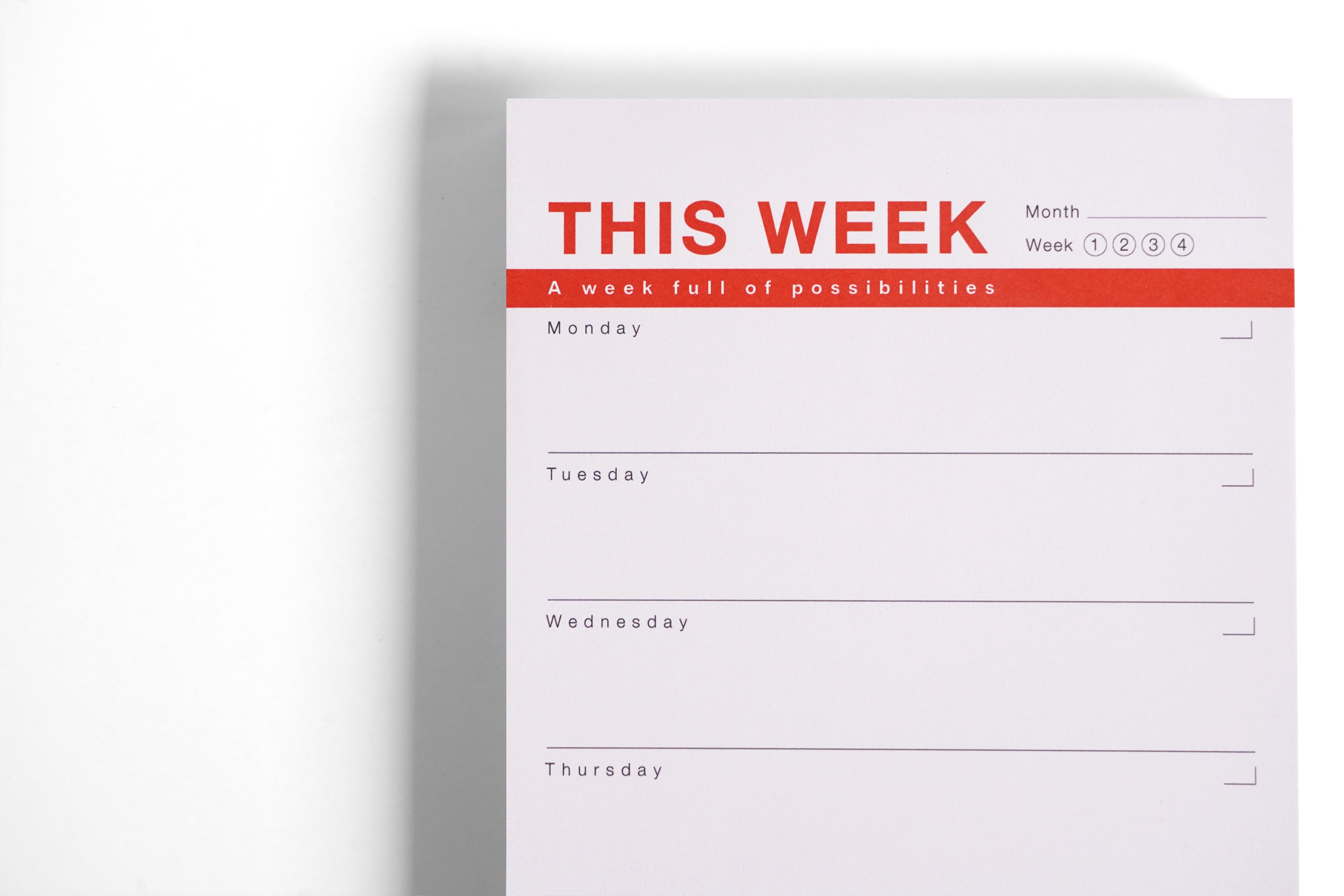 THIS WEEK Notepad - Red (undated) Scribbles & Paper
