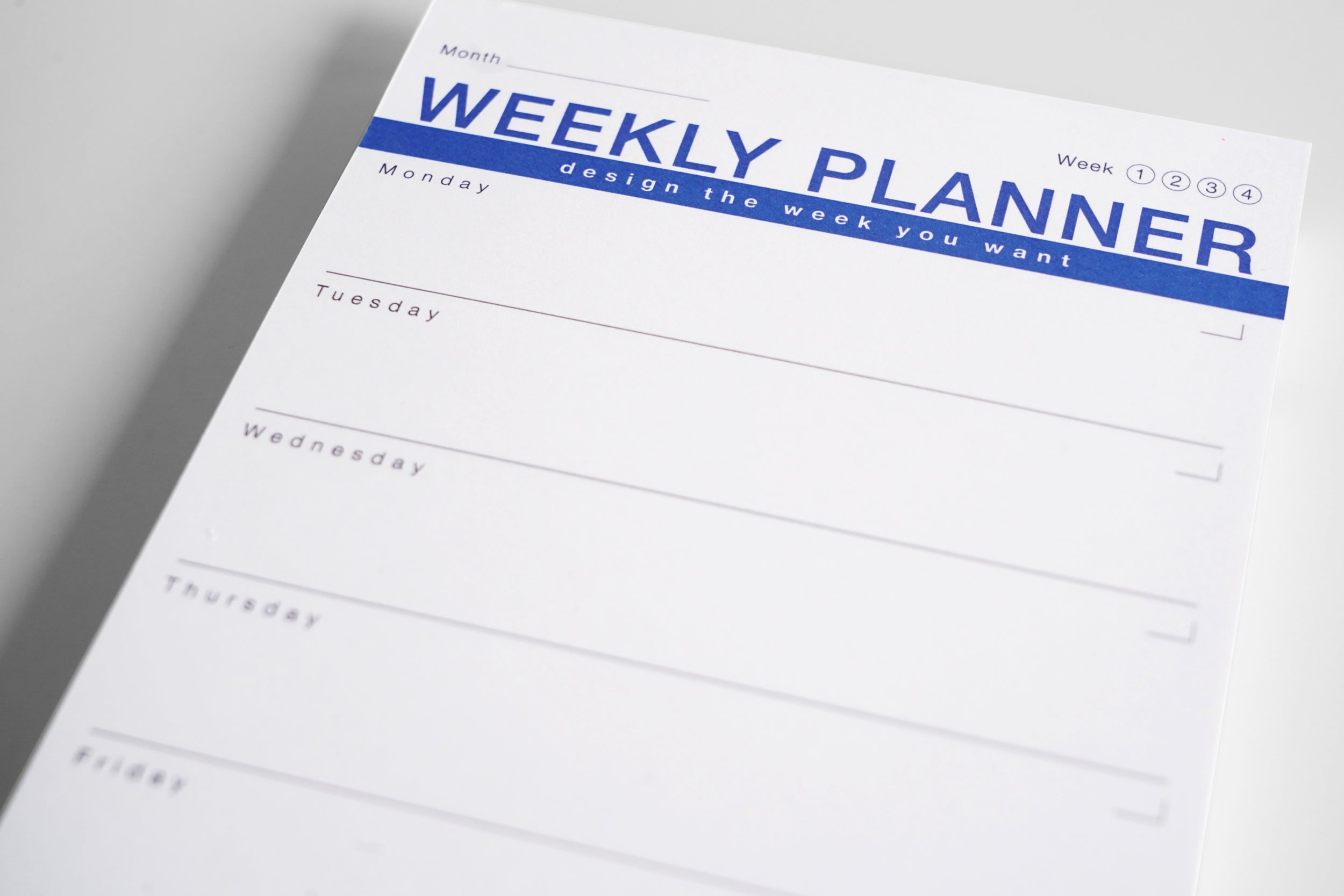 WEEKLY PLANNER Notepad - Blue (undated) Scribbles & Paper