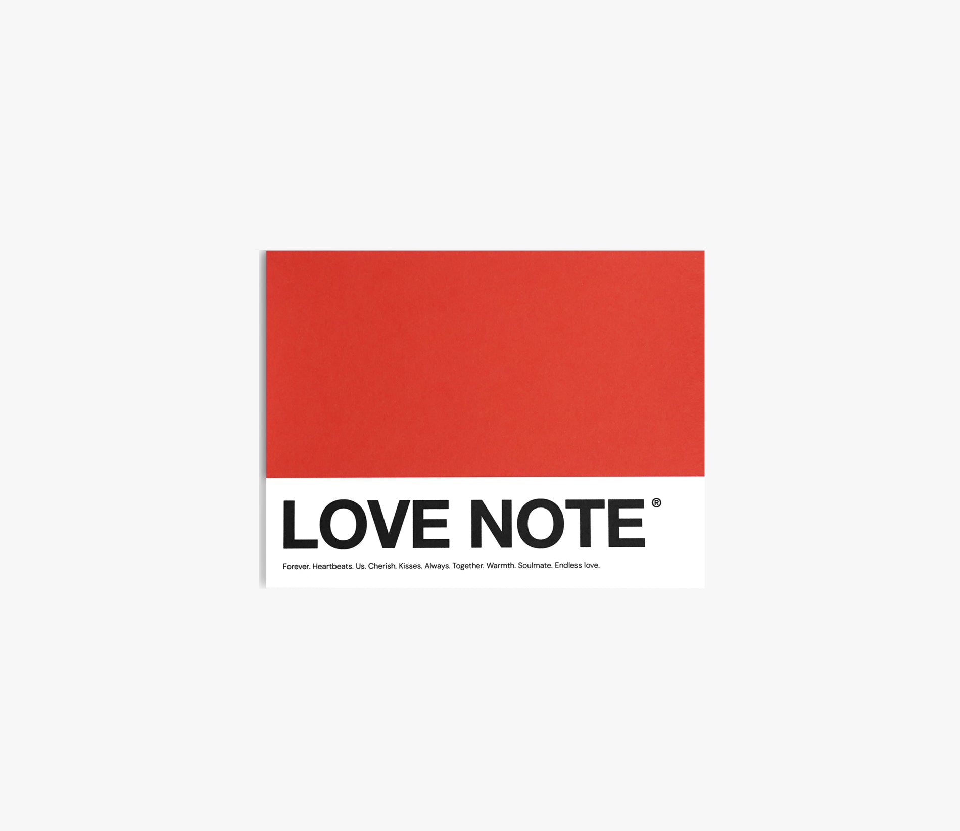 Bold red Pantone-inspired card perfect for romantic messages — Love Note
