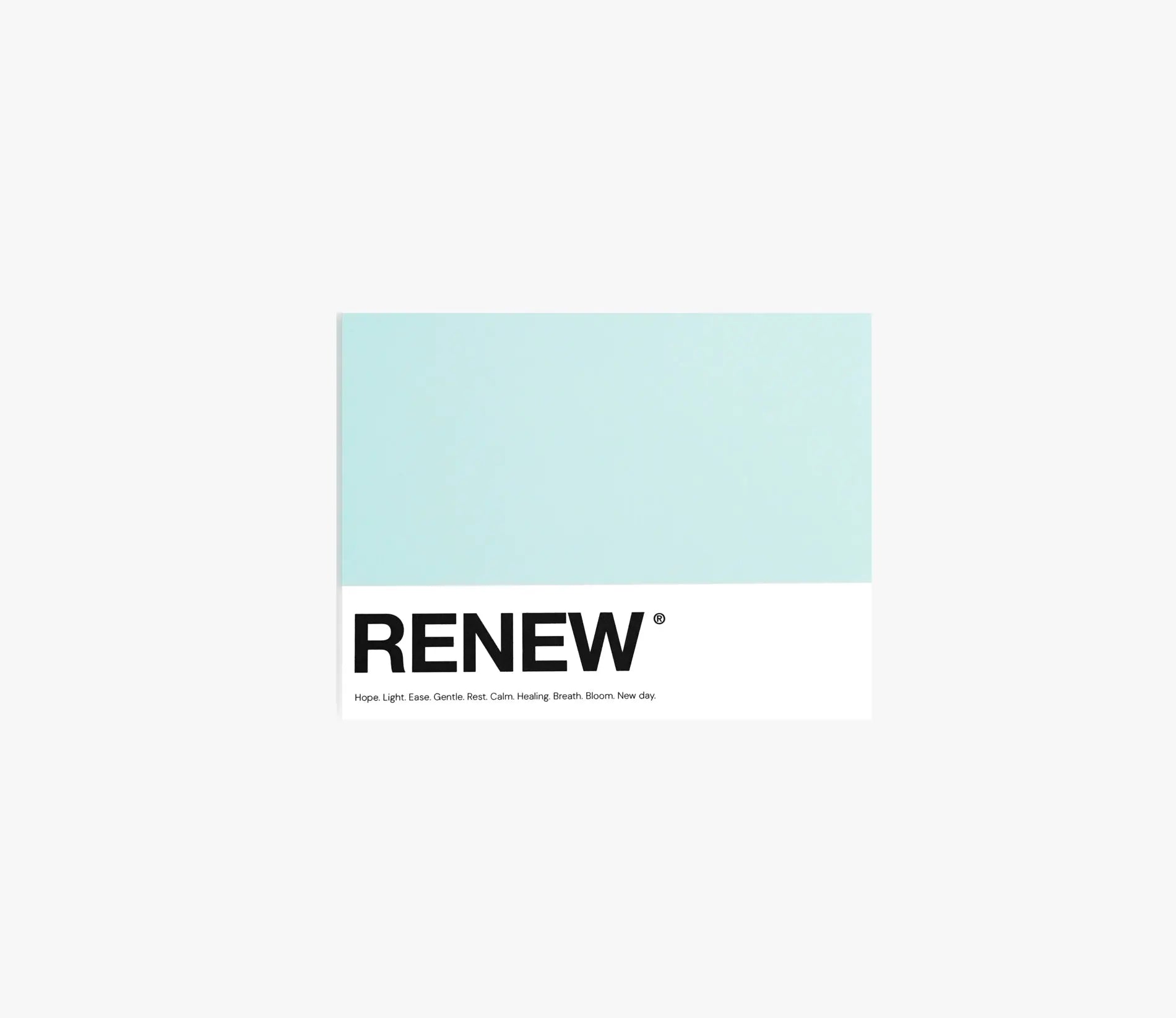 Renew - Pantone-inspired greeting card in fresh green — great for wishing someone to get better soon