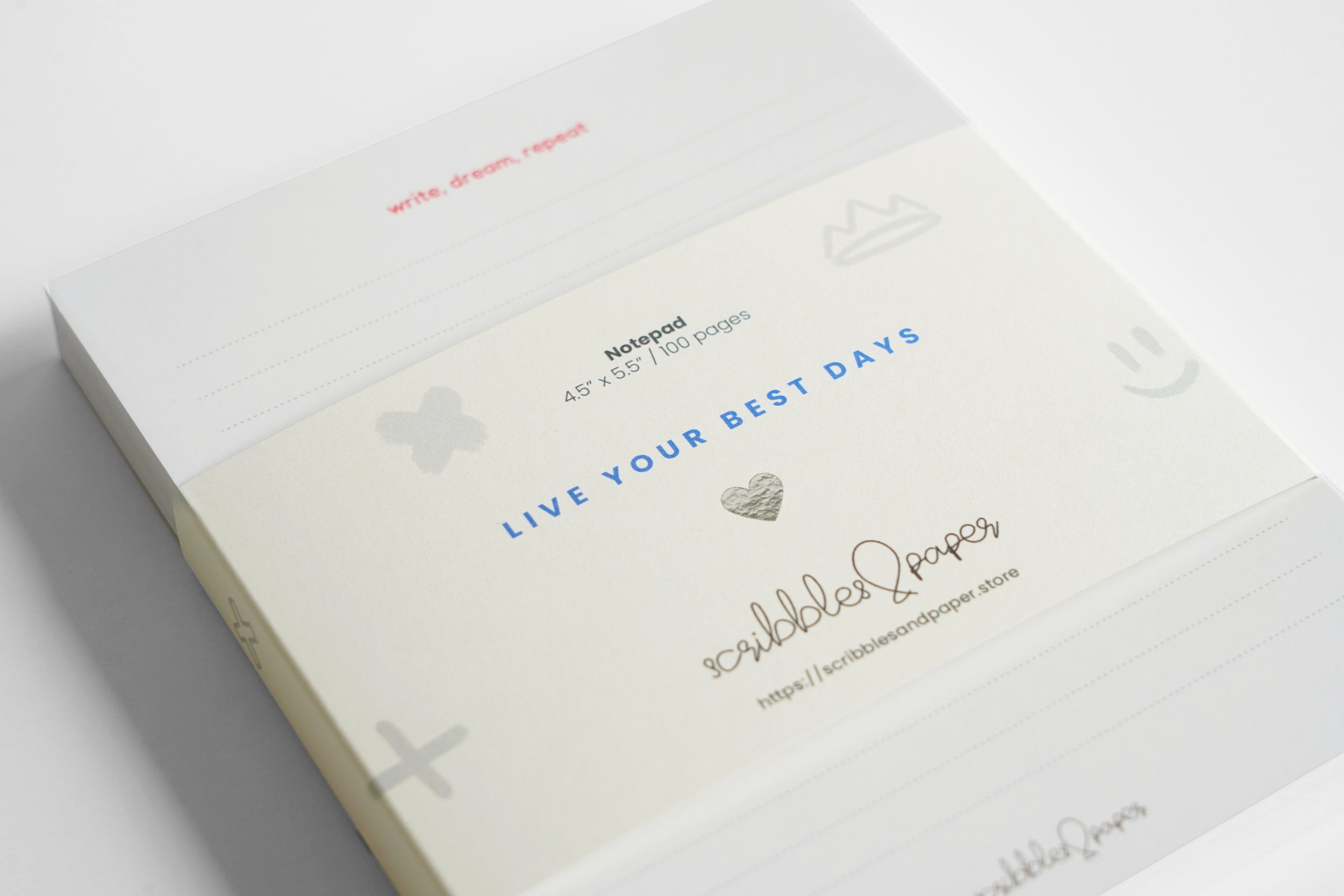 Chunky Notepad - off-white Scribbles & Paper