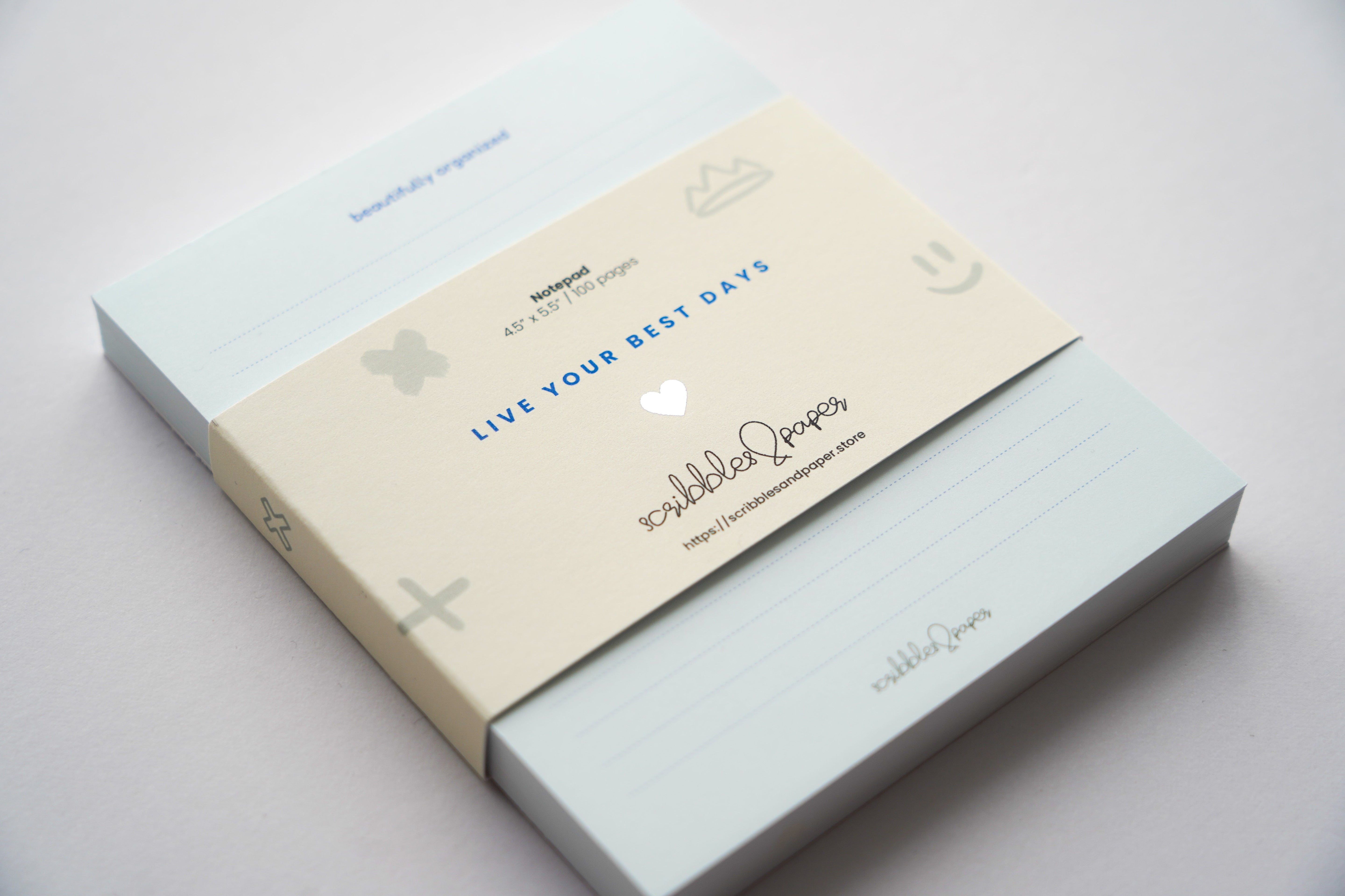 Chunky Notepad - Blue/Green Scribbles & Paper