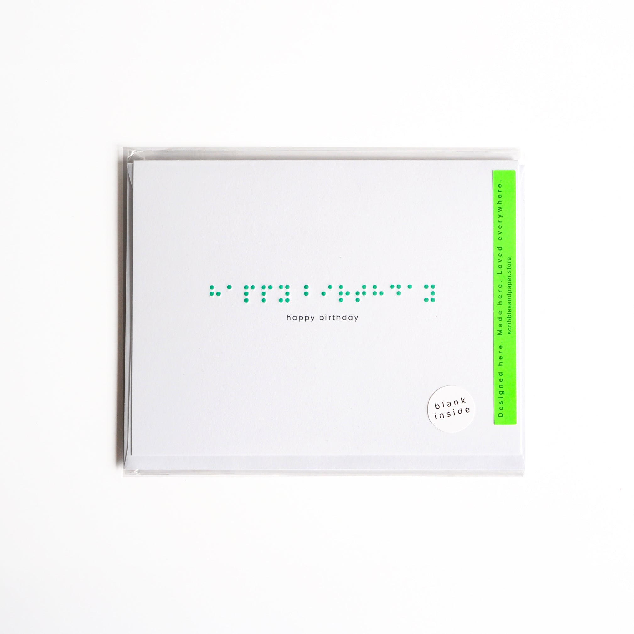 HAPPY BIRTHDAY - Braille Greeting Card Scribbles & Paper
