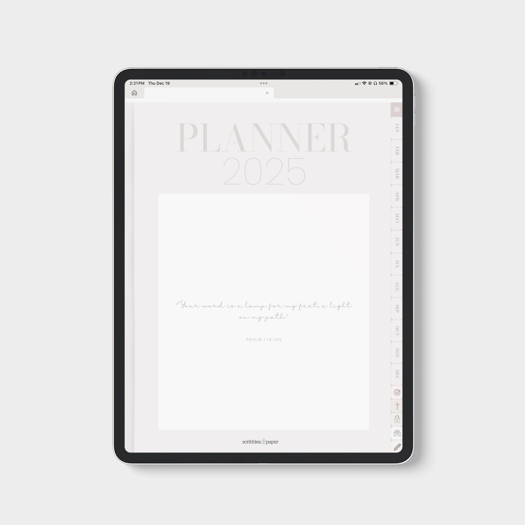 2025 P 119:105 All-In-One Faith Digital Planner: Purpose & Productivity