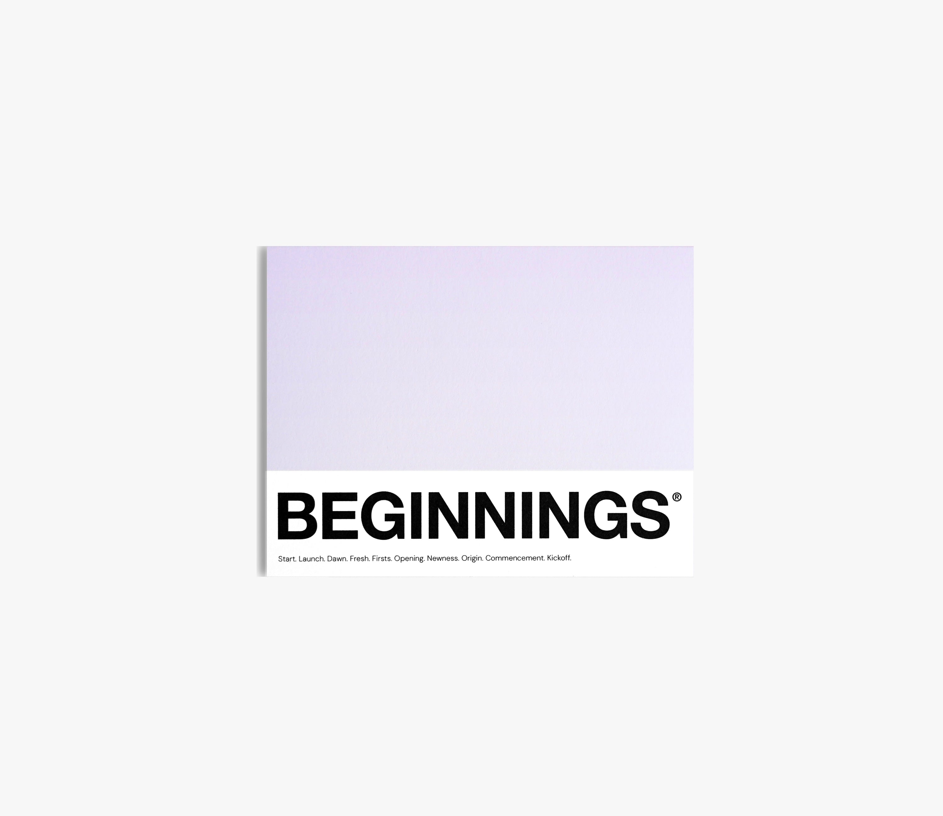 Beginnings -Pantone-inspired greeting card with a purple gradient — great for new starts