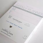 WEEKLY PLANNER Notepad - Pink/Grey (undated) Scribbles & Paper