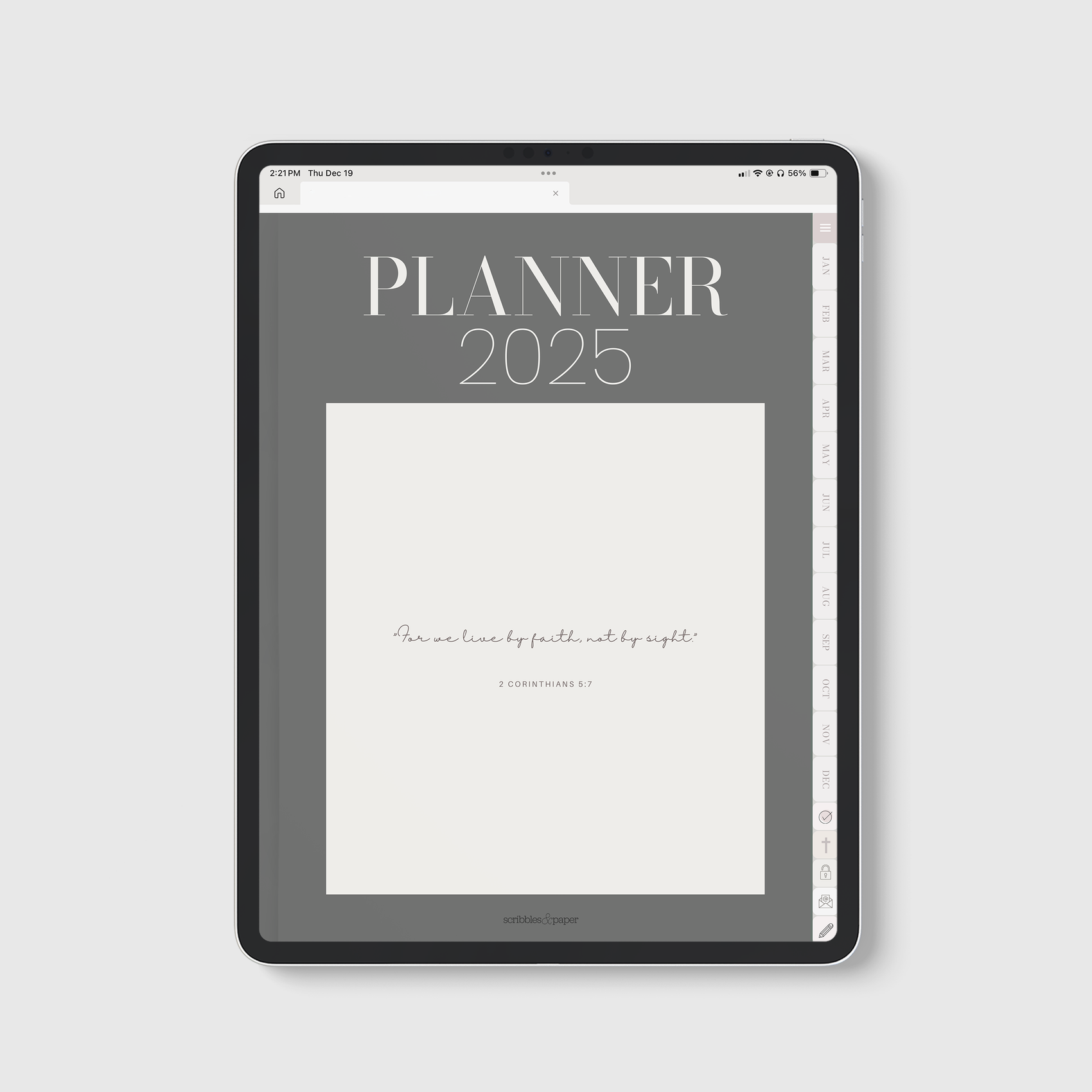 2025 2 C 5:7 All-In-One Faith Digital Planner: Scripture & Goal Tracking