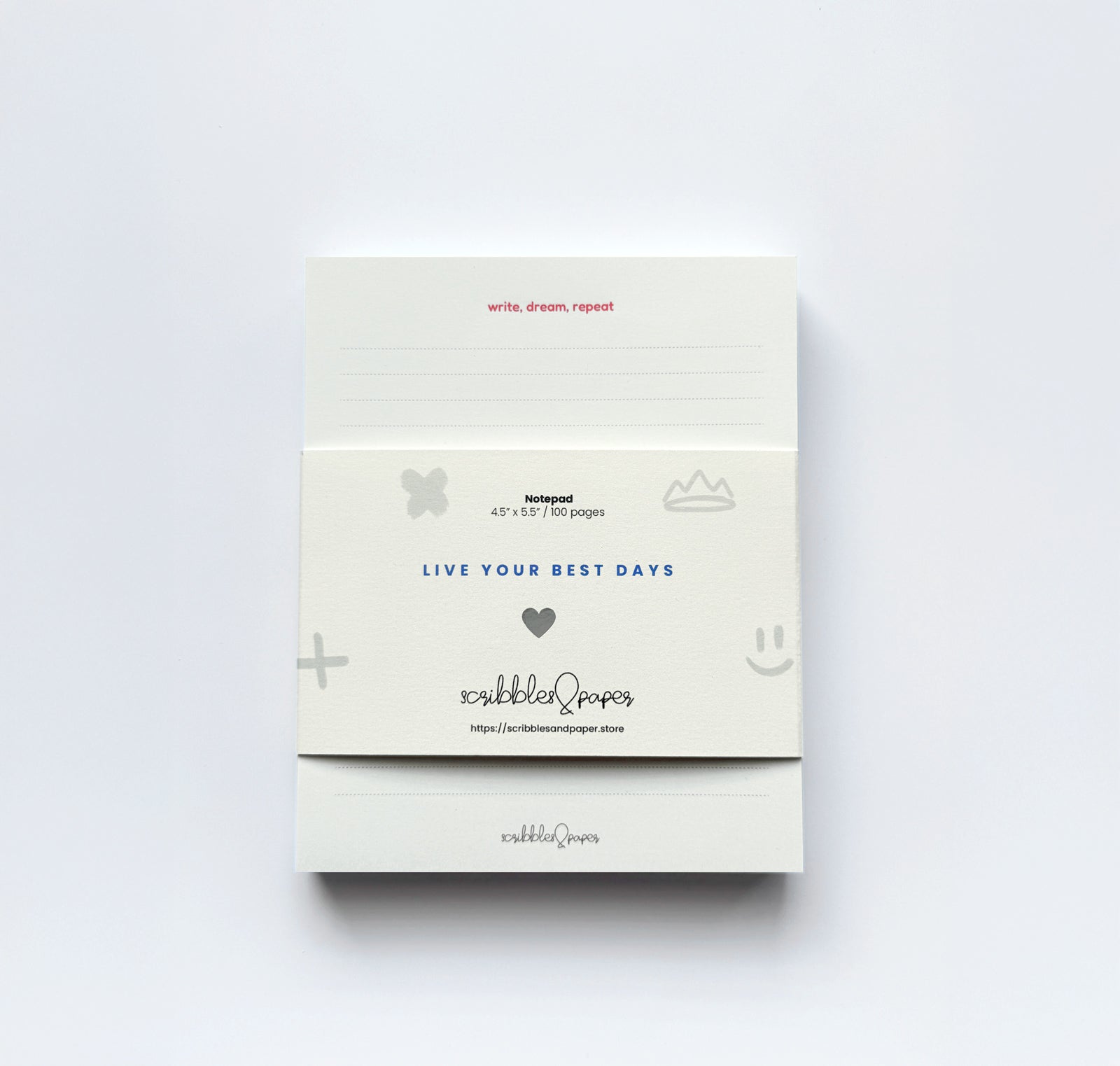 Chunky Notepad in Off-White Scribbles and Paper